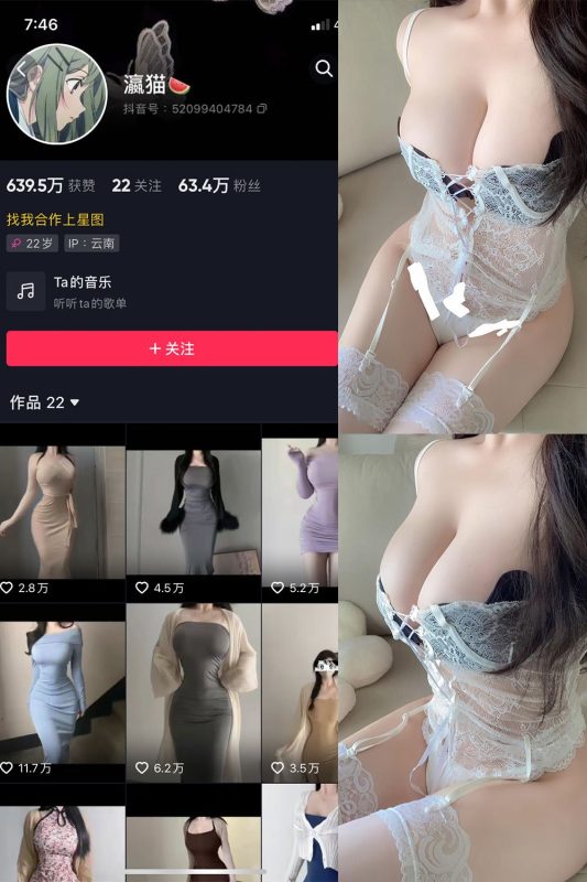 抖音 瀛猫 微密圈  NO.045期 【11P1V】最新至：2024.4.14-秘语喵